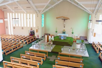 St Brigid's Church interior wide angle view  from above