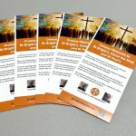 Fanned out photo of 3 Churches outreach leaflets