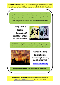 Living faith and prayer - be inspired flyer (23 May 2024)